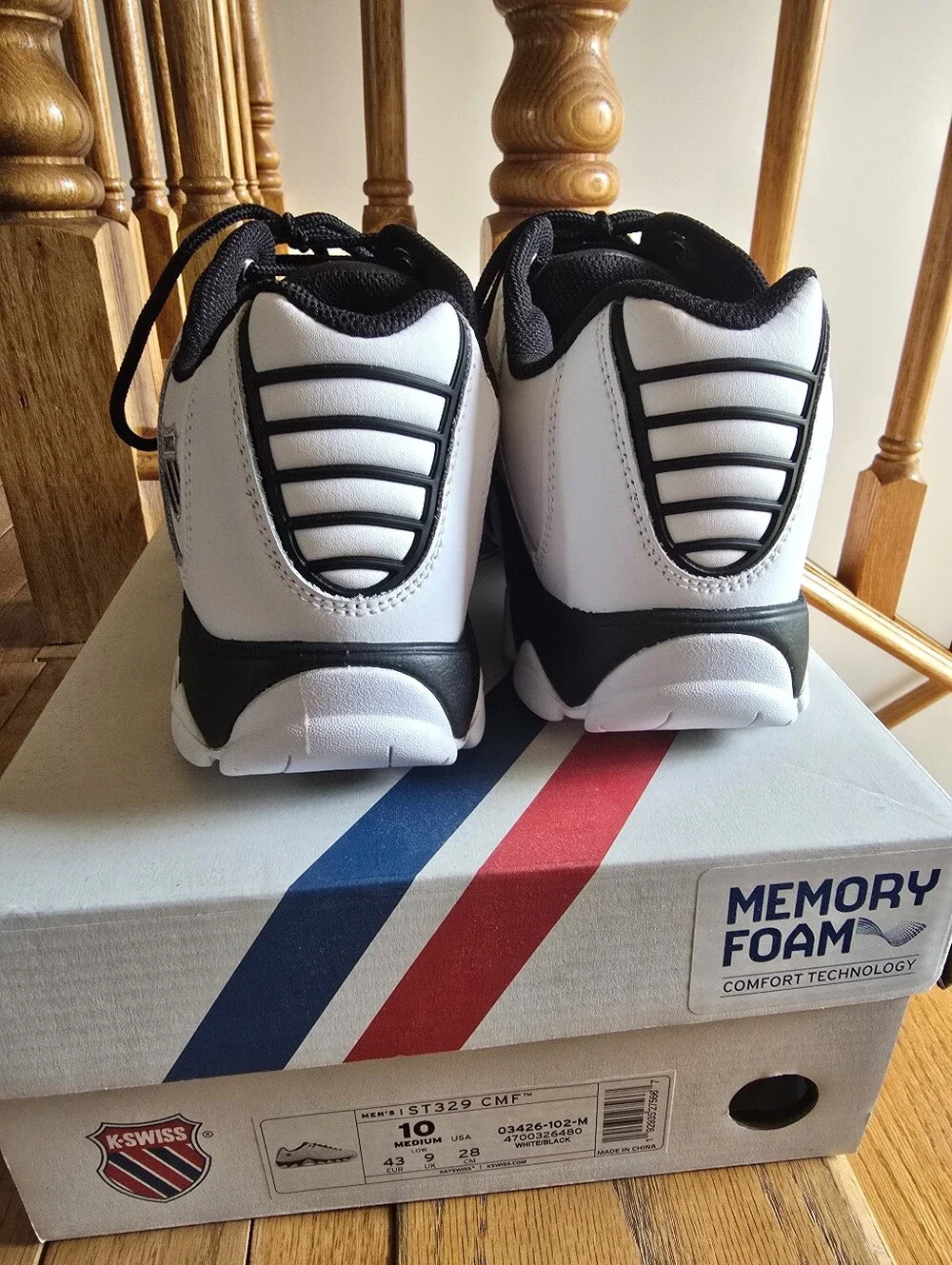 K-Swiss ST329 CMF Men's Sneakers – Size 10 – White/Black – Unworn